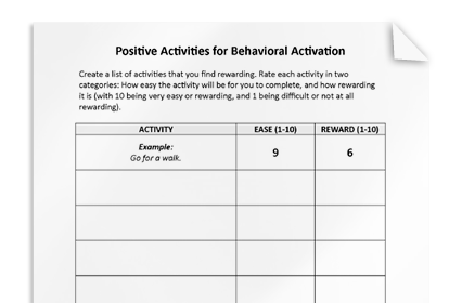 Positive Activities for Behavioral Activation