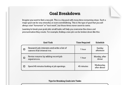 Goal Breakdown