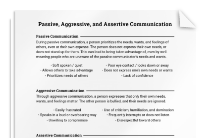 Passive, Aggressive, and Assertive Communication