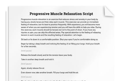 Progressive Muscle Relaxation Script