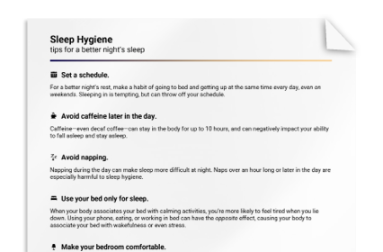 Sleep Hygiene Handout