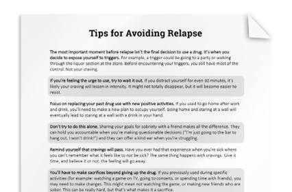 Tips for Avoiding Relapse